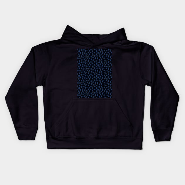 Black and Blue Spot Dalmatian Pattern Kids Hoodie by Juliewdesigns